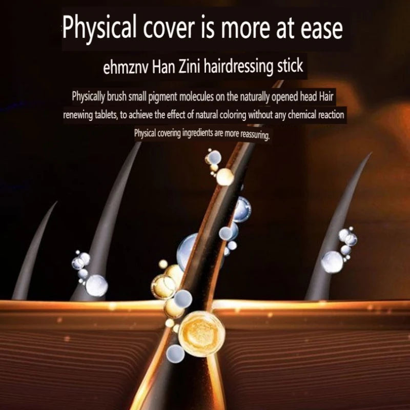 2in1 Hair Dye Stick with Combs Temporary Hair Coloring Covered White Hairs Hairline Pen Washable Black Brown Coffee Long Lasting