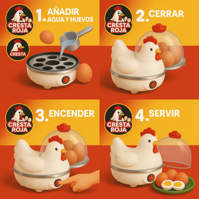 OFERTA EXCLUSIVA: Gallina CRESTA ROJA - Eléctrica Para Cocinar Huevos + Envio Gratis